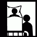 Alten-Krankenpflege Icon Strichzeichnung
