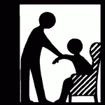 Altenbetreuung Icon Strichzeichnung